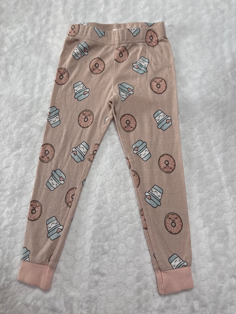 PL Sleep Pajama Bottom all-over donut and coffee cup graphic Girls size 5